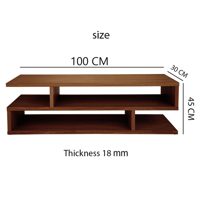 طاولة تلفزيون عصرية - بنى  - T_105 - 100CM 