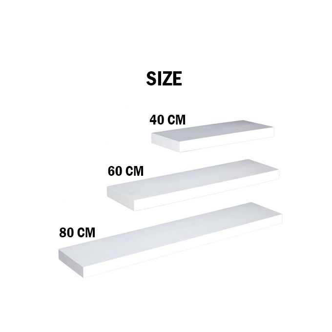 أرفف معلقة حديثة من ثلاثة قطع_ ابيض _ F_40_60_80